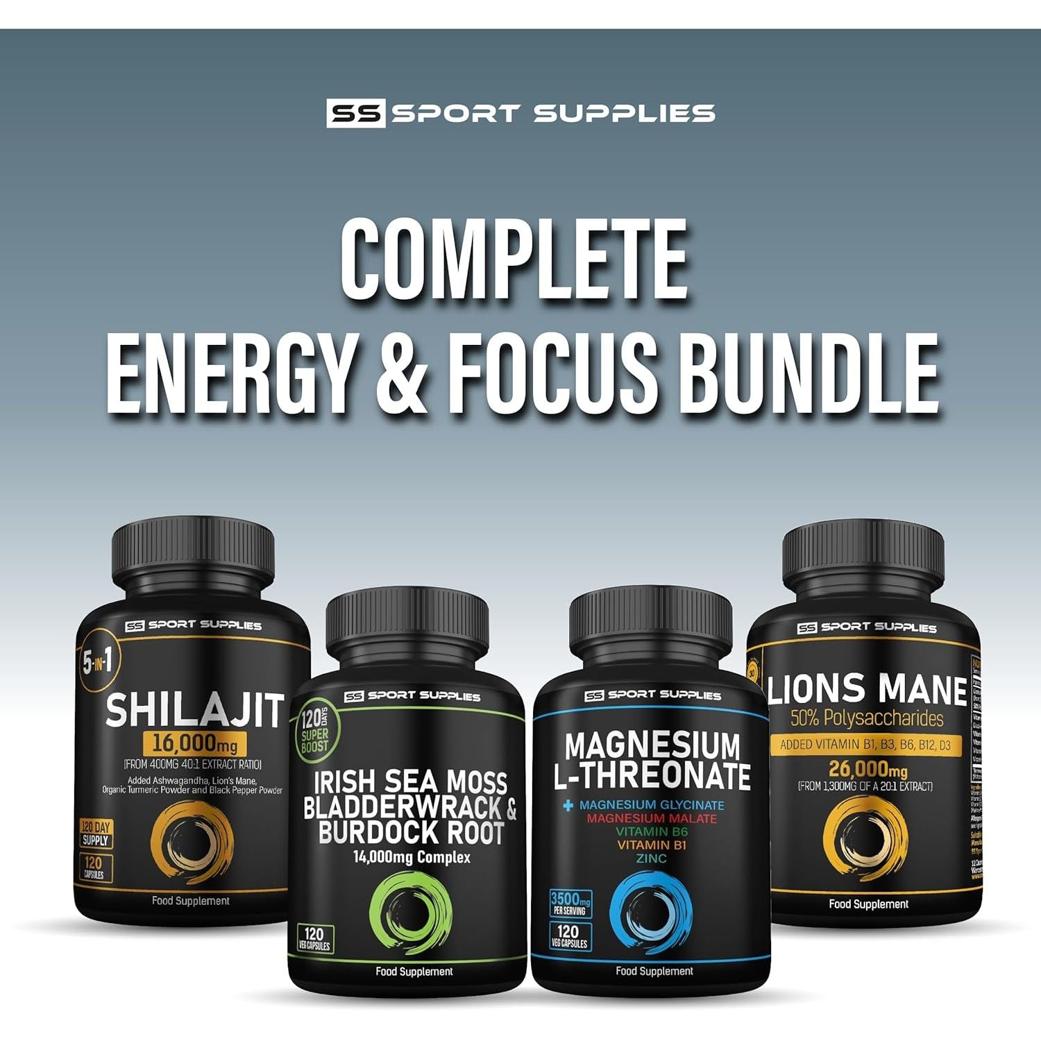 Shilajit Capsules 16,000Mg -120 Days Supply - 60% Fulvic Acid - Added Ashwagandha, Lions Mane, Turmeric and Black Pepper - High Strength Himilayan Shalajit