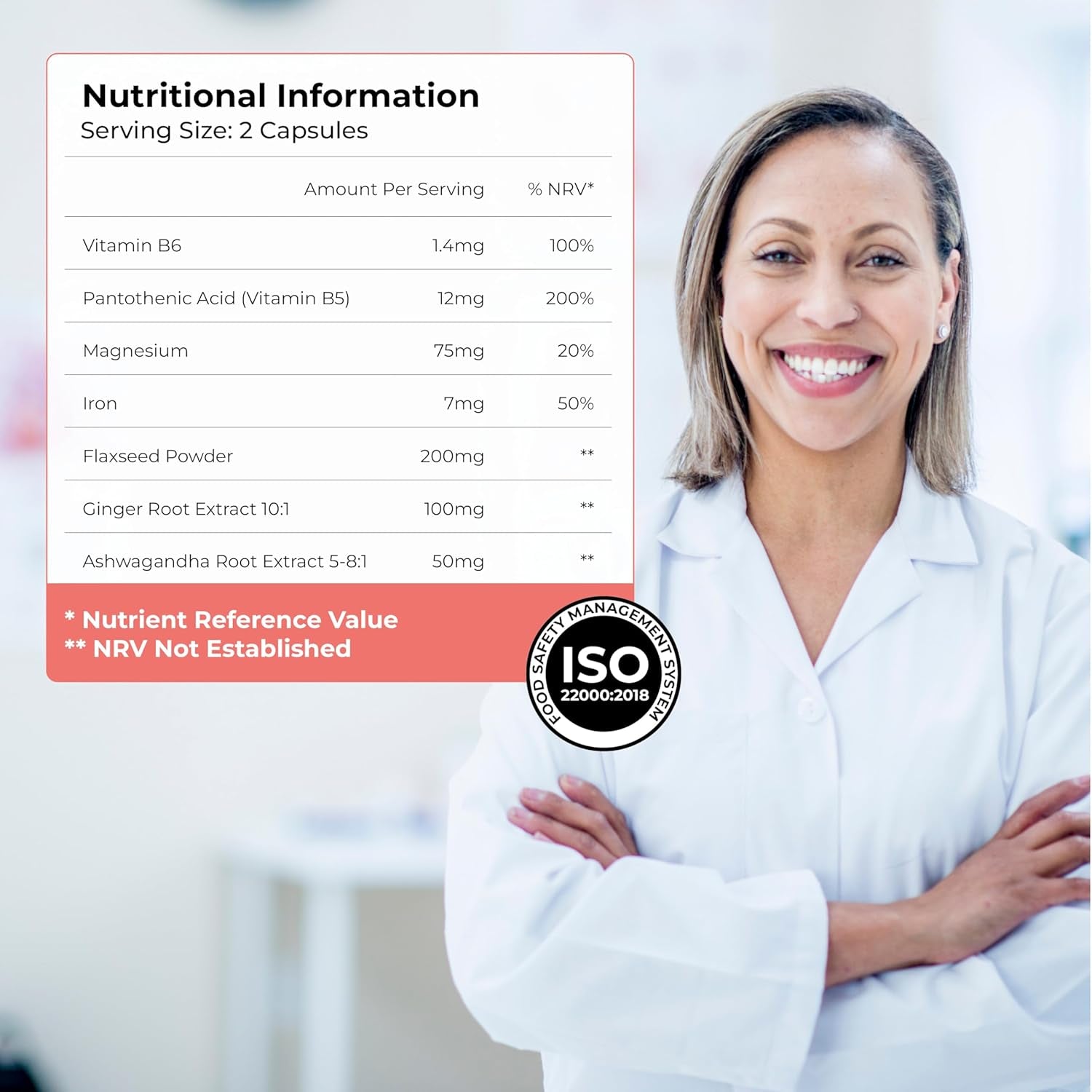 Health & Her Premenstrual Supplements for Women - with Ashwagandha, Flaxseed and Ginger Root - 1 Month Supply, 60 Capsules - Vegan & Gluten Free