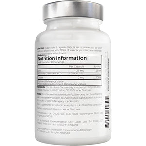 Zinc & Copper Supplement + Probiotics – 3 Months Supply – One per Day - 25 Mg Zinc Picolinate Vitamin Pills - Essential Minerals Supplements – 2 Billion Cfus Probiotic – Vegan, Non-Gmo - 90 Capsules