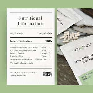 INNOPURE Acidophilus Probiotic & Prebiotic Supplements 120 Capsules (Pure-Fill) No Fillers or Binders - Lactobacillus Acidophilus Complex for Gut & Digestive Health, 5 Billion CFU - UK Made