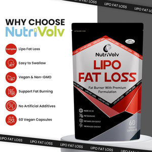 Nutrivolv Lipo Fat Loss Capsules | 60 Capsules | Maximum Strength Weight Loss Pills That Work Fast | Keto Shred Fat Burning Pills | Contains Cayenne, Green Tea, Acai Berry & Caffeine | Thermo Fat Burn