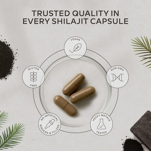 Pure Himalayan Shilajit - 36,000Mg - 30:1 Extract Ratio - 90 Pure Shilajit Capsules for Men- with 50% Fulvic Acid - More Convenient than Resin - Rich in Trace Minerals