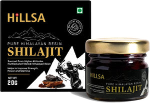 Hillsa Original 100% Natural Himalayan Pure Shilajit for Men & Women Tested with 85+ Trace Minerals & Rich Fulvic Acid 20Gm