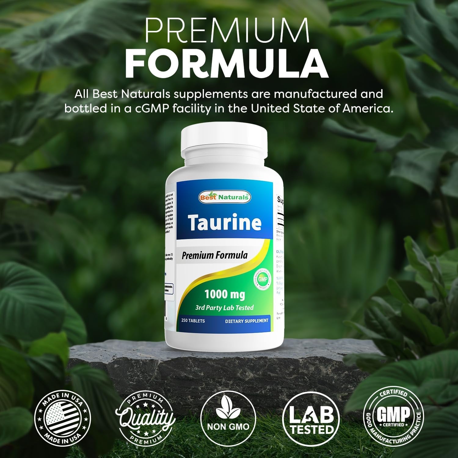 Best Naturals Taurine 1000 Mg Tablet, 250 Count (250 Count (Pack of 1))