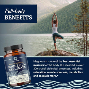 Magnesium Glycinate 400Mg | Chelated Bisglycinate for Muscle Relaxation, Bones, Heart, Nerve, Sleep & Calm Support for Women & Men | High Absorption Magnesium Chelate Supplement | 120 Capsules