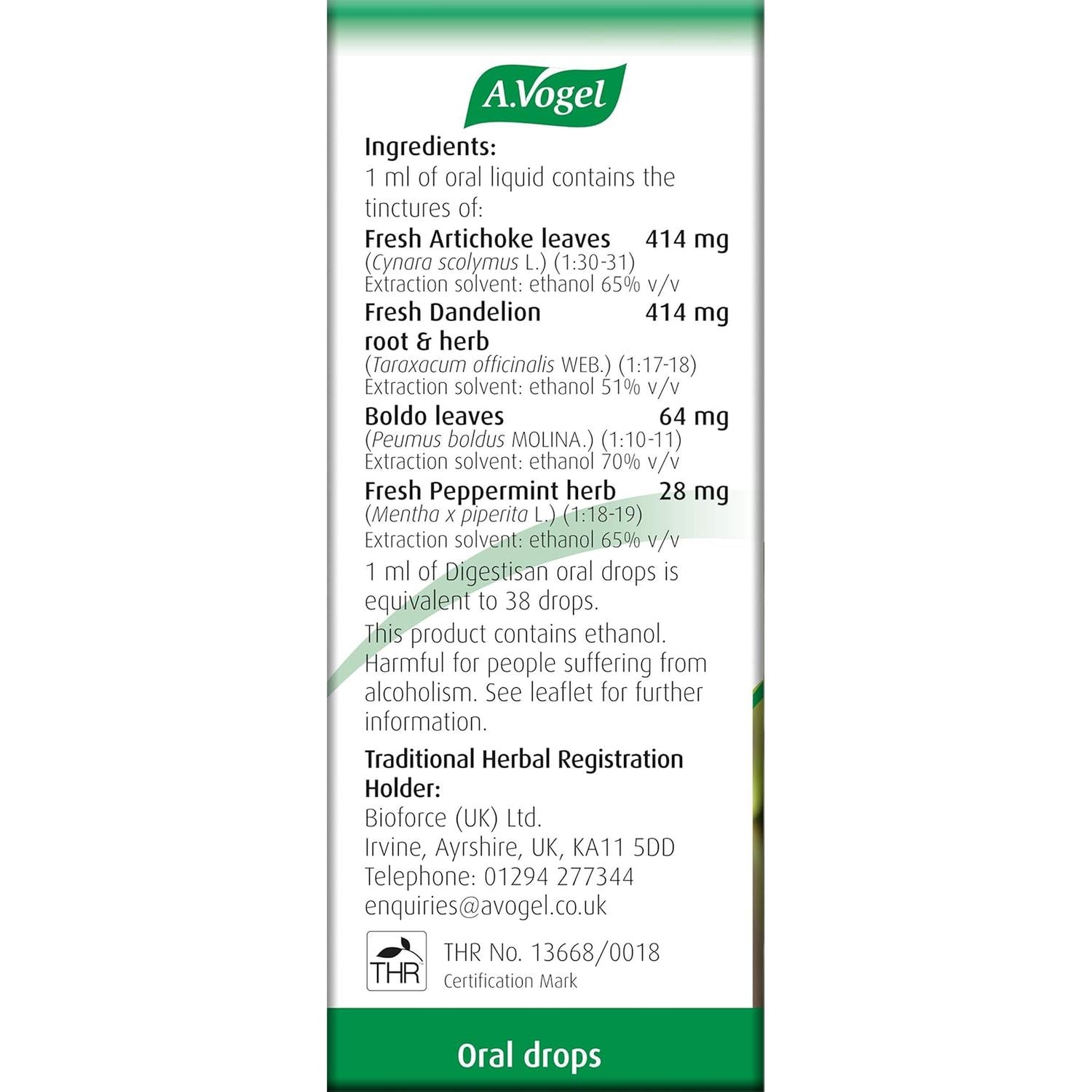 A.Vogel Digestisan Oral Drops 50Ml | Indigestion Relief | Helps with Feeling of Fullness and Flatulence | 50Ml