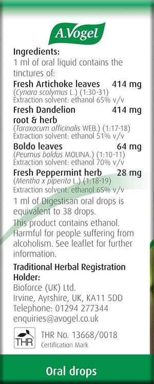 A.Vogel Digestisan Oral Drops 50Ml | Indigestion Relief | Helps with Feeling of Fullness and Flatulence | 50Ml