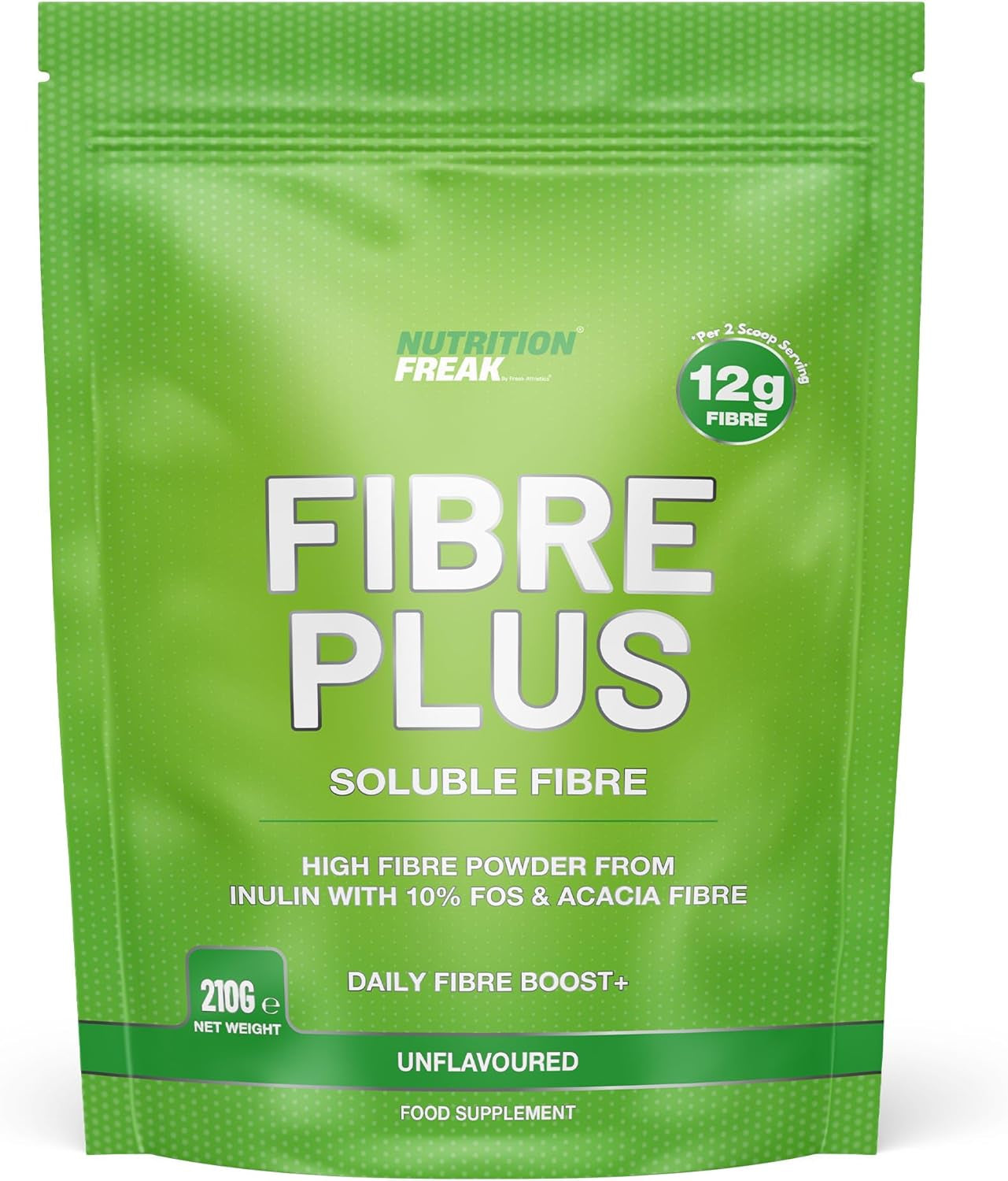 Soluble Fibre Powder Supplement 210G - Prebiotic Soluble Fibre Powder from Multiple Sources - 12G Fibre per 2 Scoop Serving - Fibre Supplement for Men & Women UK Made