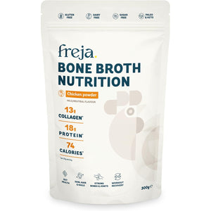 Freja Bone Broth Powder | 100% Natural Collagen & Protein Powder | Free-Range Chicken | Amino Acids & Minerals | Nutrition for Healthy Gut, Joints, Skin, Hair & Nails | 300G (15 Servings)