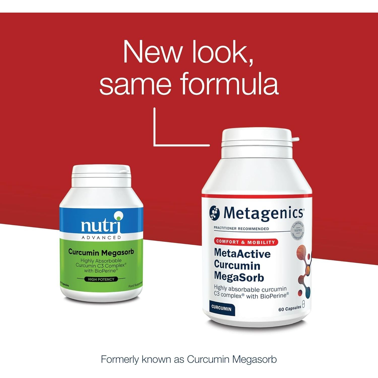 Metagenics Metaactive Curcumin Megasorb - High Potency - with Black Pepper Extract - Helps Support Joints and Mobility - 60 Capsules