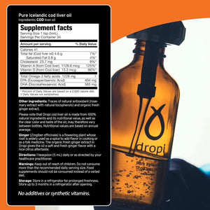 Dropi Clean Icelandic Fish Oil - 170Ml (Ginger)