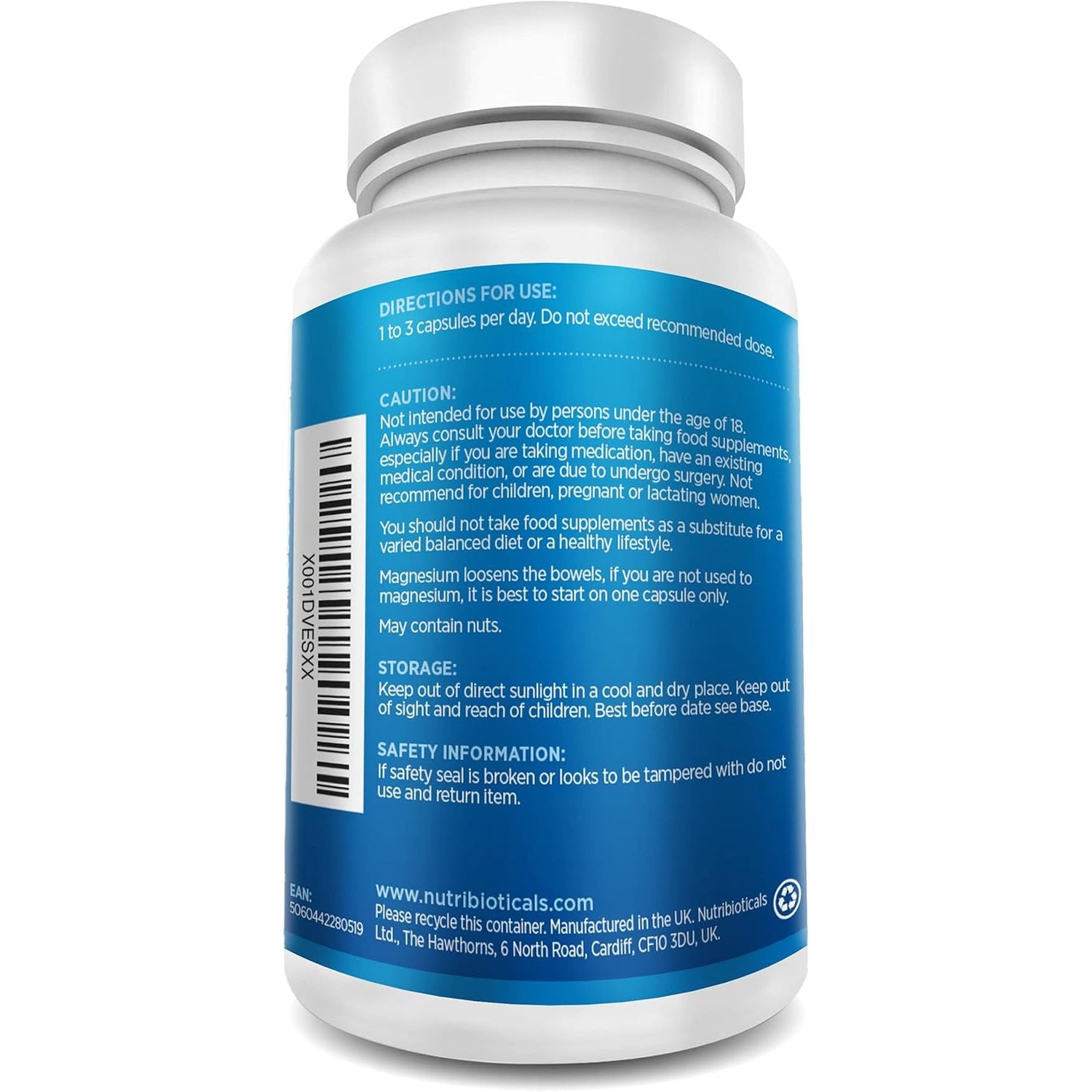 Magnesium Citrate 2250Mg of Pure Citrate Providing 360Mg Elemental, 96 Percent of Your Recommended Daily Amount - 180 Vegan Capsules (3 Caps per Serving, 2 Months Supply)