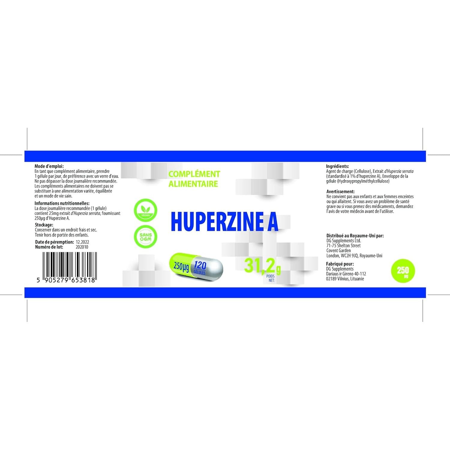 Hepatica Huperzine a 250Mcg – 120 Vegan Capsules | High-Strength Memory, Focus & Cognitive Support | 3Rd Party Lab Tested