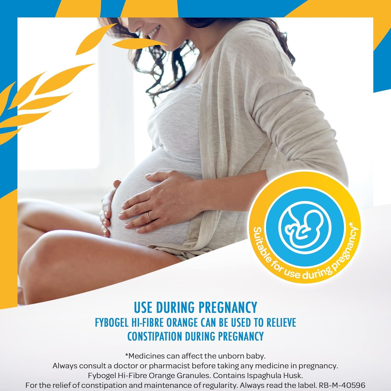 Fybogel Hi Fibre Sachets Orange Flavour 30 Pack - Gentle Constipation Relief, Easy Mix Powder, Vegan Friendly