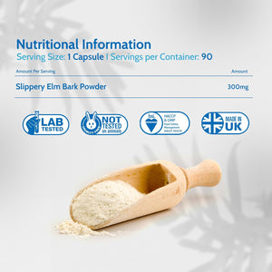 Health4All Slippery Elm 300Mg 90 Capsules, Digestive Health & Acid Reflux Support. Vegan Digestive Support Supplement, Slippery Elm Inner Bark Powder, Stomach Soothe, Gluten Free | Made in UK