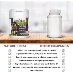 Nature'S Best High Strength Artichoke Extract 7425Mg - over 7G Equivalent to Fresh Artichoke - Taste-Free - UK Made - 180 Vegan Tablets (3+ Months' Supply)