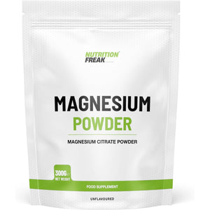 Nutrition Freak Magnesium Powder 300G - Premium Fully Reacted Magnesium Citrate Powder Suitable for Men & Women UK Made