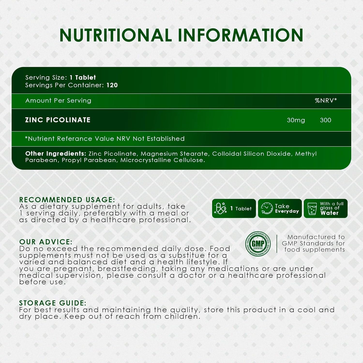 Ambrosial Zinc Picolinate Supplement 30 Mg – High Strength Zinc Tablets for Immune System, Skin, Hair & Nails for Women & Men – Vegan, Non-Gmo, GMP Certified, 120 Tablets (4 Months Supply)