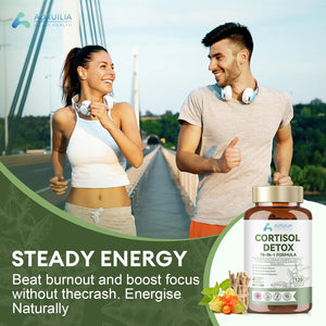 Cortisol Detox, Cortisol Reducing Supplement with 4000Mg High Strength Ashwagandha (From a 200Mg 20 :1 Extract) for Lower Stress & Anxiety, Balance Adrenal Hormones, Reduce Fatigue, 120 Capsules