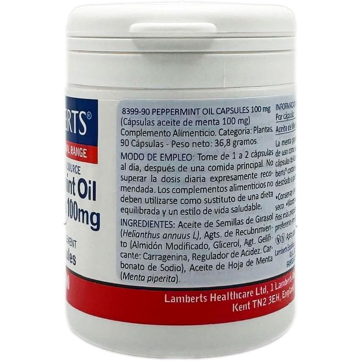 Lamberts Peppermint Oil Capsules 100Mg - 90 Capsules