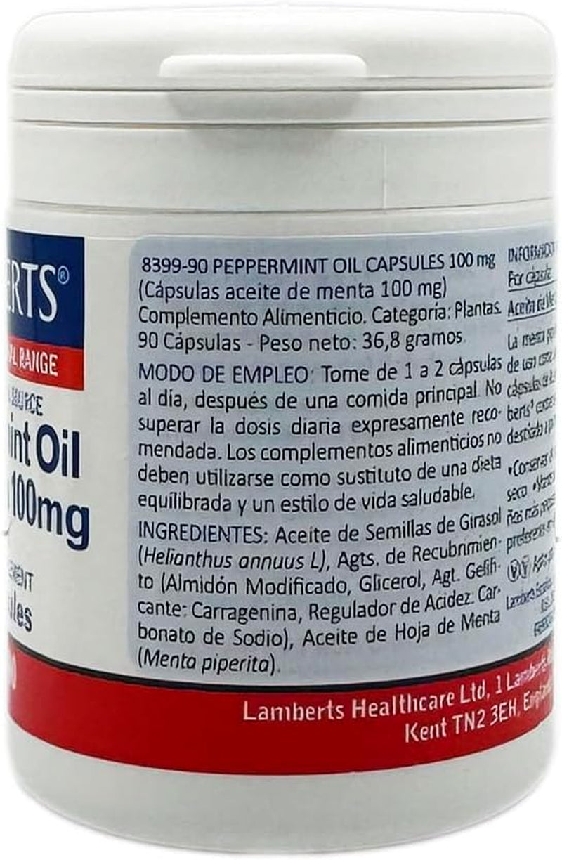 Lamberts Peppermint Oil Capsules 100Mg - 90 Capsules
