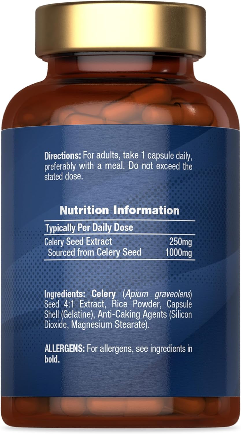 Celery Seed Extract Capsules 1000Mg | 240 Count | Apium Graveolens Supplement | by Horbaach