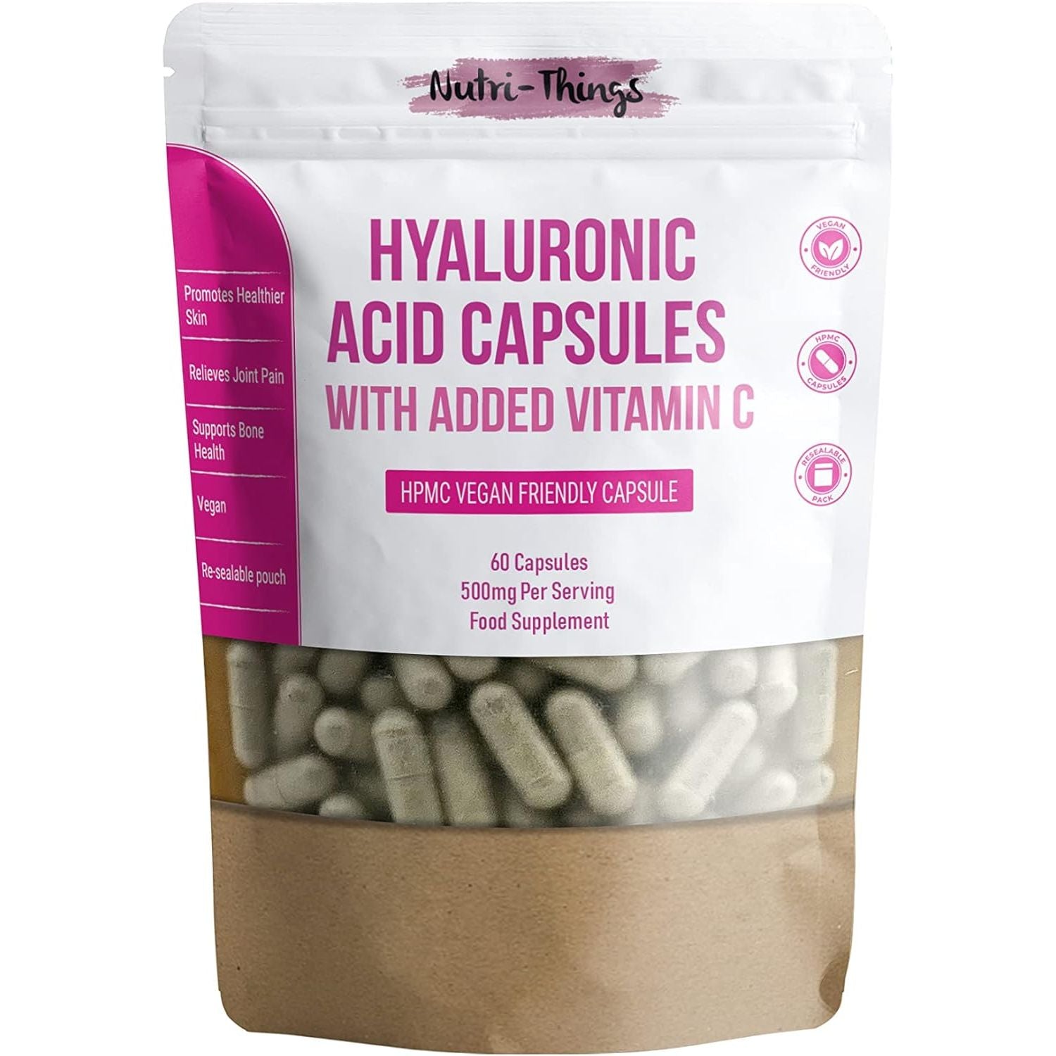 Hyaluronic Acid Capsules with Added Vitamin C | Hyaluronic Acid Tablets Which Supplements a Healthy Lifestyle