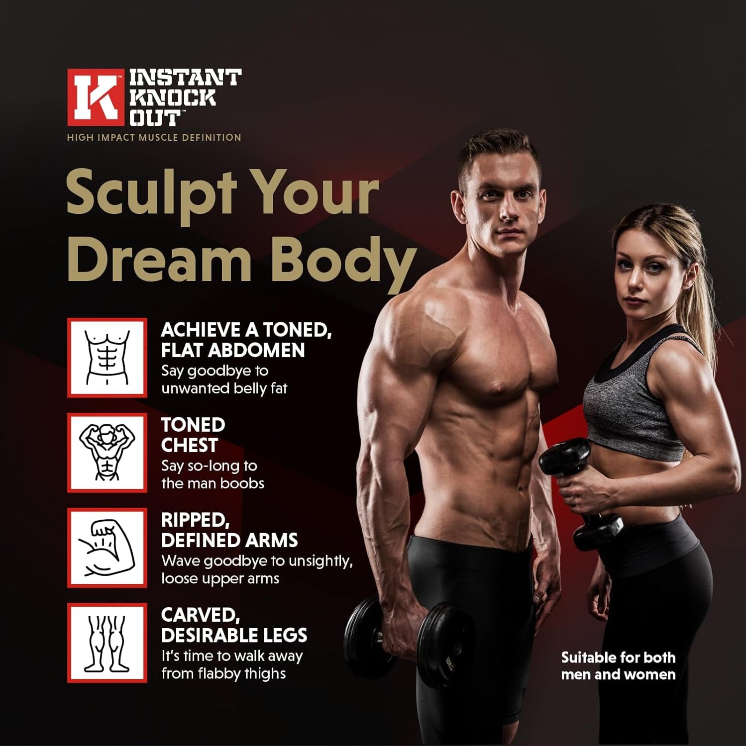 Instant Knockout Cut - 120 Weight Management Diet Pills - Men and Women -100% Natural Ingredients with Glucomannan, Green Tea Extract, Cayenne Pepper Seeds and More - UK Made Premium Supplement