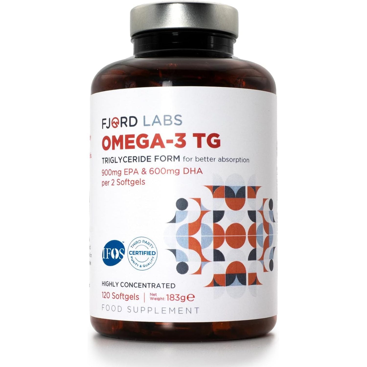 Omega -3 TG | Triglyceride Form | IFOS Certified | 900Mg EPA & 600Mg DHA per 2 Softgels | 120 Softgels