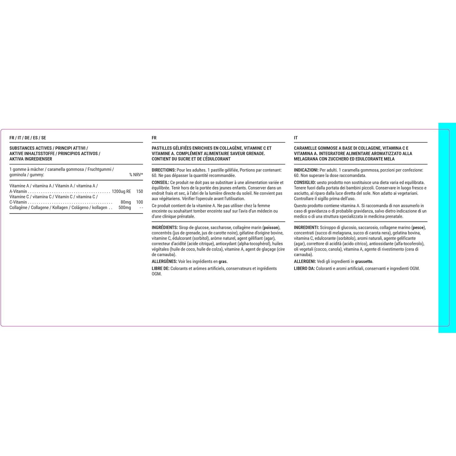 Known Delicious Marine Collagen Gummies - 500Mg Collagen, Vitamin A, C - Skin Support - Natural Pomegranate Flavour - 60 Gummies, 2 Months Supply