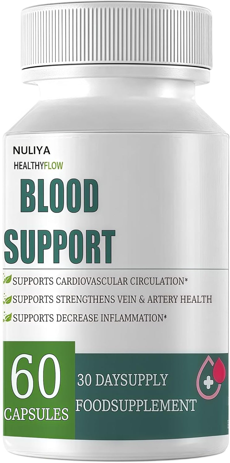 Healthy Flow Blood Support，Improved Blood Flow Supplement，Supplement with Vitamins & Minerals （60 Capsules）