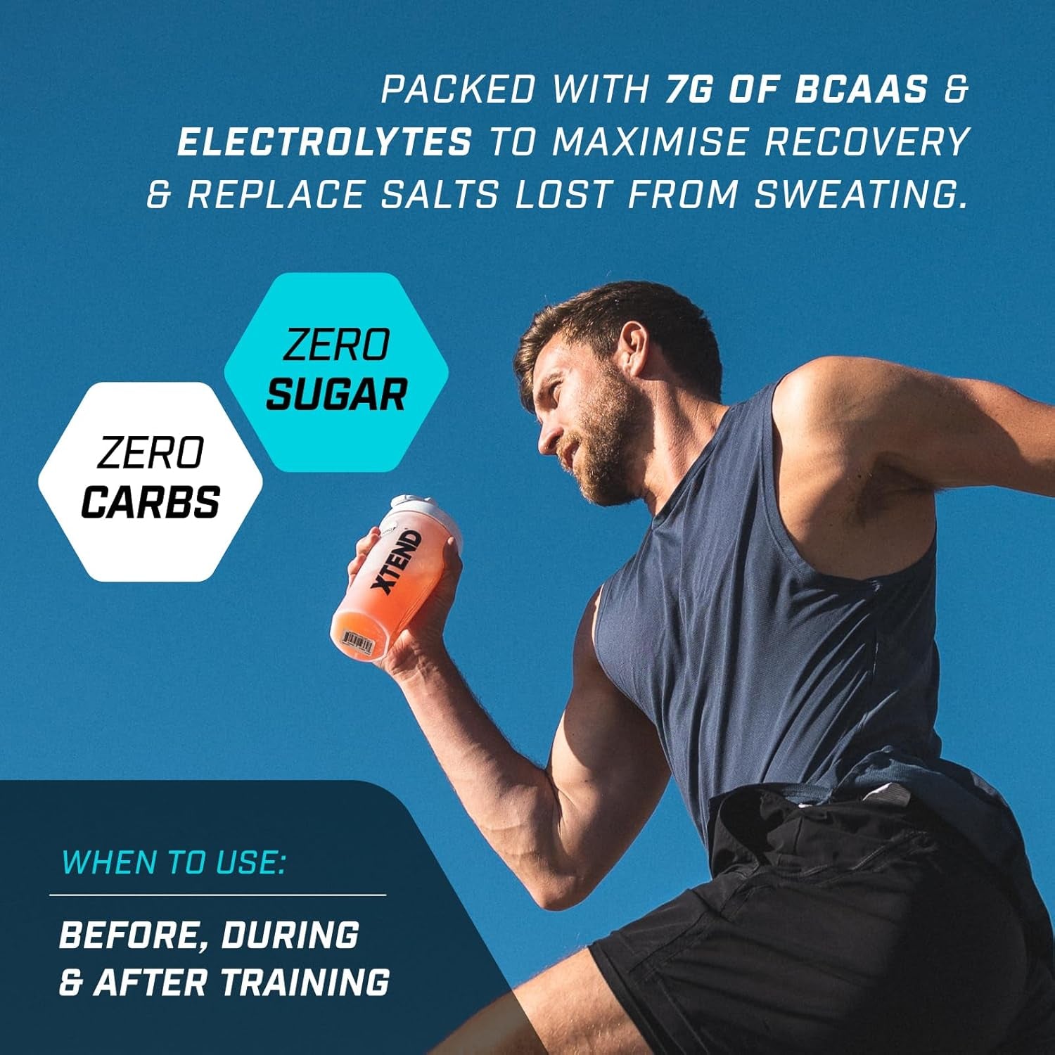 XTEND Original BCAA Powder Blue Raspberry Ice 30 Servings | 7G Bcaas per Serving | Sugar Free Branched Chain Amino Acids and Electrolytes Powder for Post Workout Muscle Recovery and Hydration