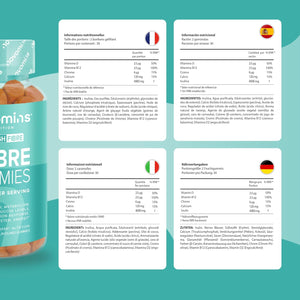 Fibre Gummies – 4000 Mg High Fibre – Fibre Supplements with Calcium for Gut Health and Digestive System Support - Vitamin D, B12, Chromium and Inulin - 60 Gummies – by Novomins
