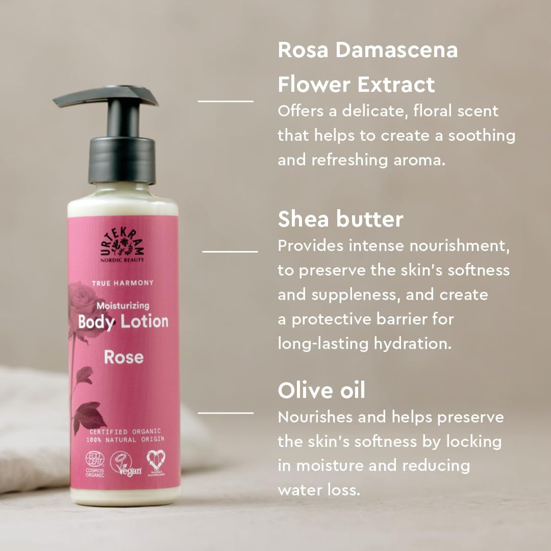 Urtekram Organic Rose Body Lotion, 245 Ml