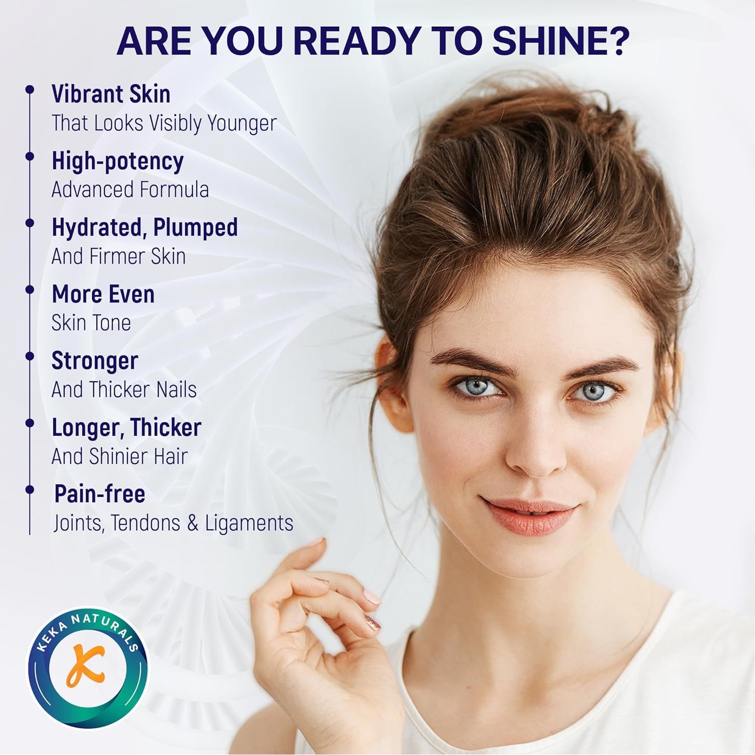 Hydrolysed Marine Collagen Peptides 2300Mg - Enhanced with Hyaluronic Acid & Vitamin C - High Strength Collagen Supplements for Women and Men - 120 Capsules