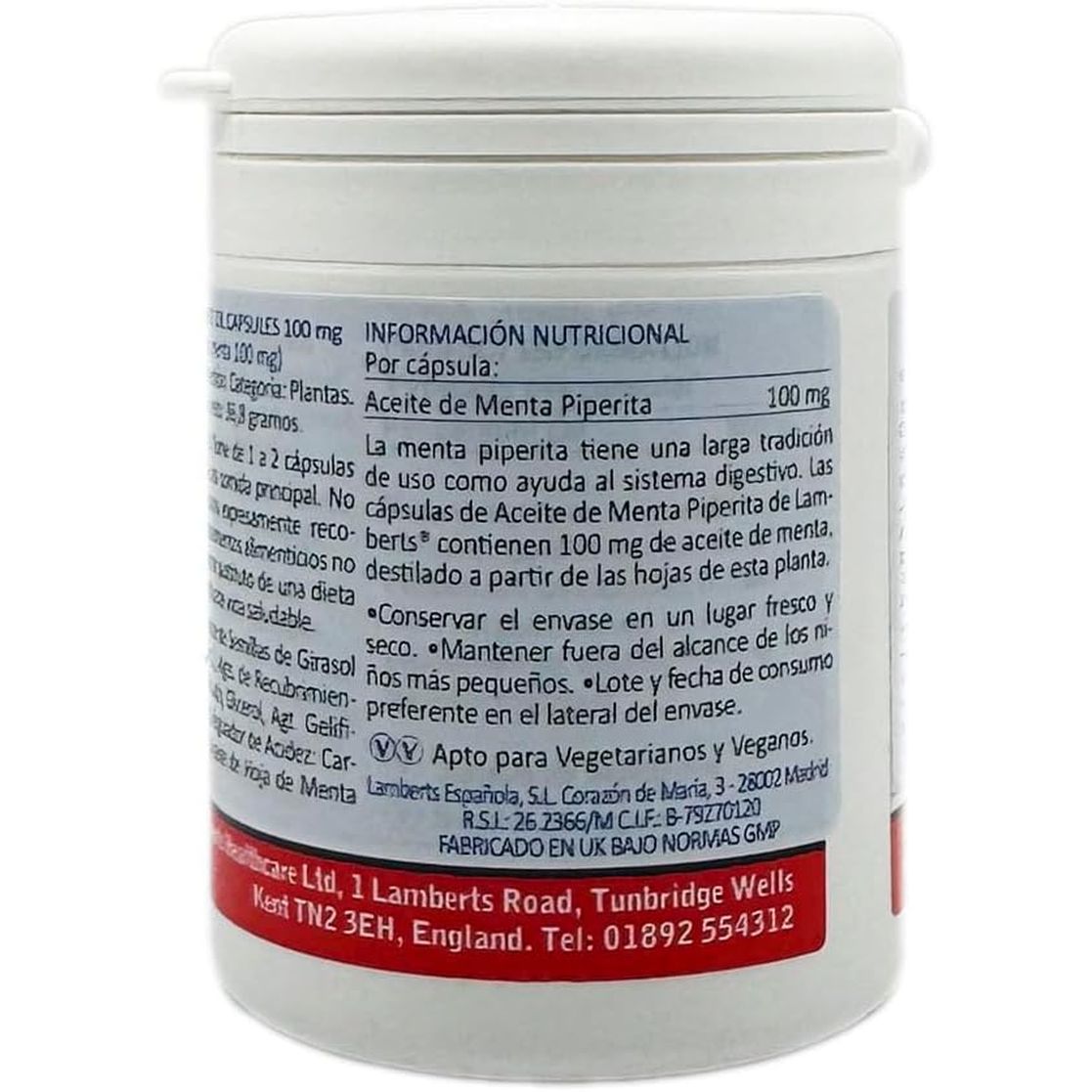 Lamberts Peppermint Oil Capsules 100Mg - 90 Capsules