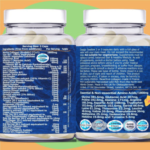 Marine Collagen Type1&3 1800Mg, Biotin 10000Mcg/Serving, Hyaluronic Acid, Vitamins, Minerals, Botanicals | 2432Mg/Serving | Hydrolysed High Strength Peptides Supplement | Skin, Hair, Nails, Joints