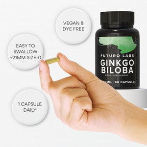 Ginkgo Biloba Capsules 15,000Mg - 60 Capsules (2 Months Supply) - Standardised Leaf Extract - High Strength, Vegan, Lab Tested & Gluten Free - Made in the UK