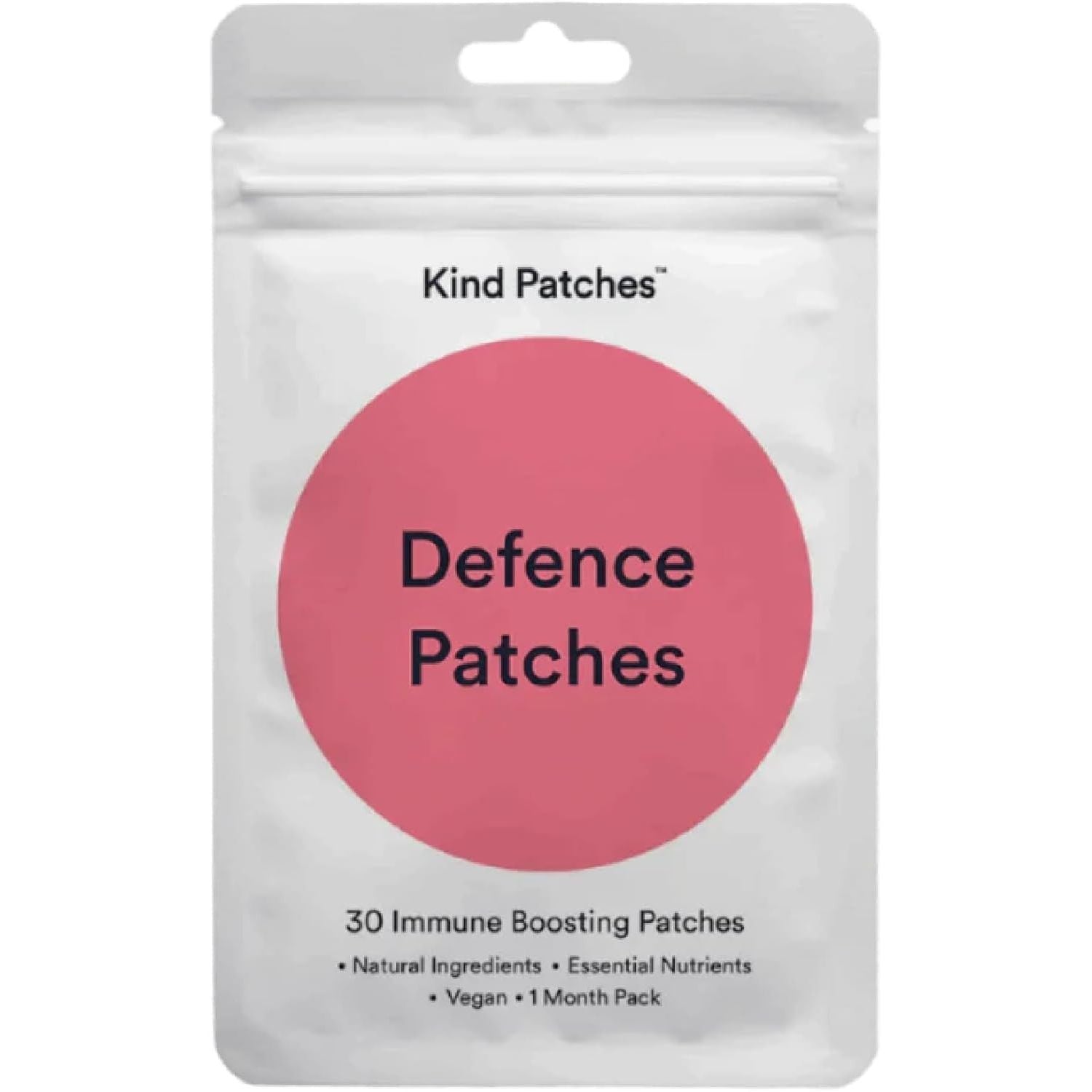 Kind Patches | Defence Patches | Immune System Support | Botanical Plant-Based Formula with Echinacea, Astragalu and Olive Leaf Extract, Vitamin C, D3 & Zinc | 30 Vegan Patches