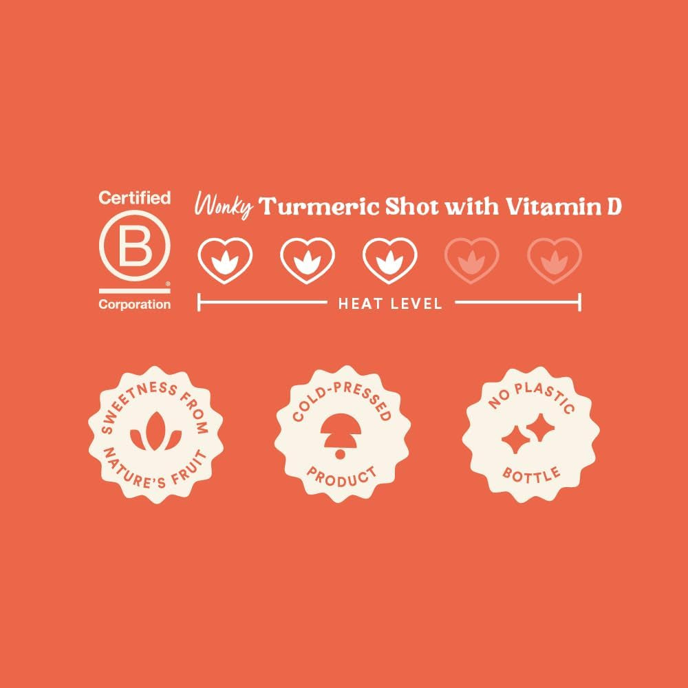 Flawsome! Vitamin D Turmeric Shots (12X60Ml) | Daily Defence | 20Ug of Vitamin D3 (396% RI) in Every Shot | Whole Ingredients, Nothing Artificial, No Added Sugar, Vegan | Bcorp Certified