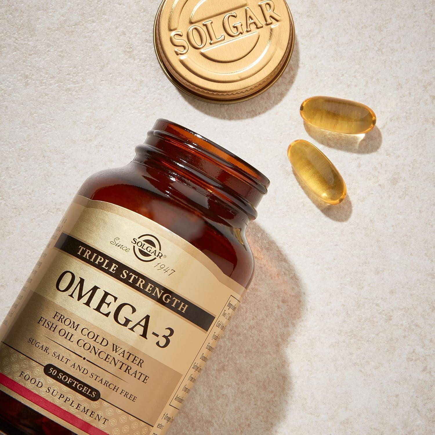 Solgar Triple Strength Omega 3, Supports Brain and Eyes, Heart Health Friendly, Fish Oil, Brown, 100 Count (Pack of 1)