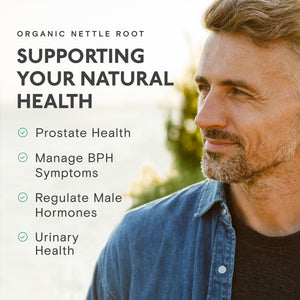 Organic Stinging Nettle Root Extract 2000Mg | High Strength 4:1 Extract Stinging Nettle Supplement | 60 Vegan Capsules | Made in the UK | Sustainably Packaged & Produced