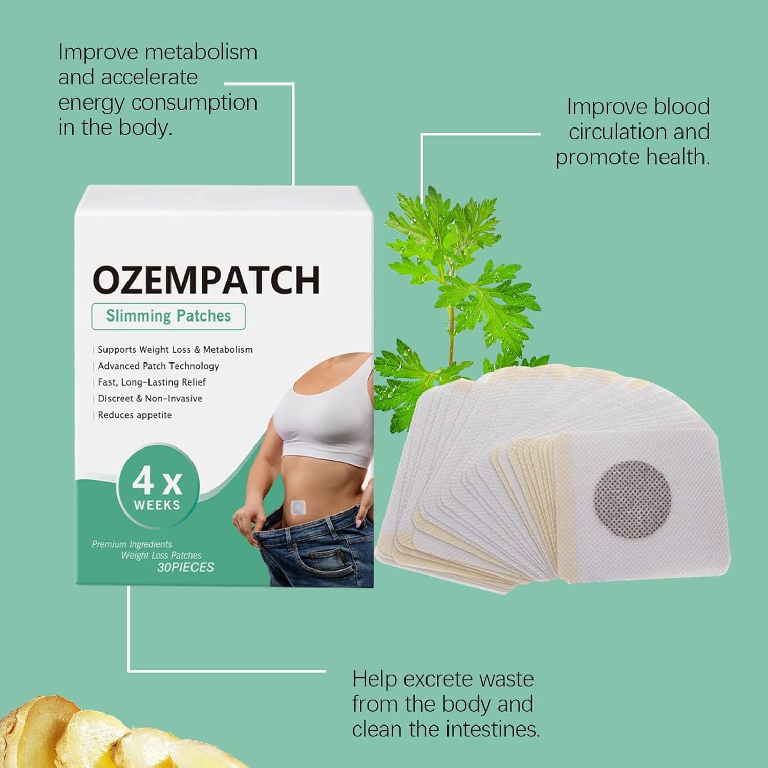 Weight Loss Patches - 30 Pieces Breathable Belly Stickers | Adaptable Tightening Body Abdomen Belly Tape | Weight Loss Slimmings Patches for Safe Fat Loss and Shaping during Daily Use