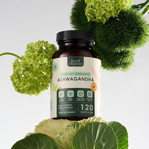 Organic Ashwagandha KSM-66® Extract - 30 Capsules 550Mg 1 Month Supply - High Strength Supplement for Performance Energy Boost Muscle Recovery Immune Support - Made in England by Reself Organics