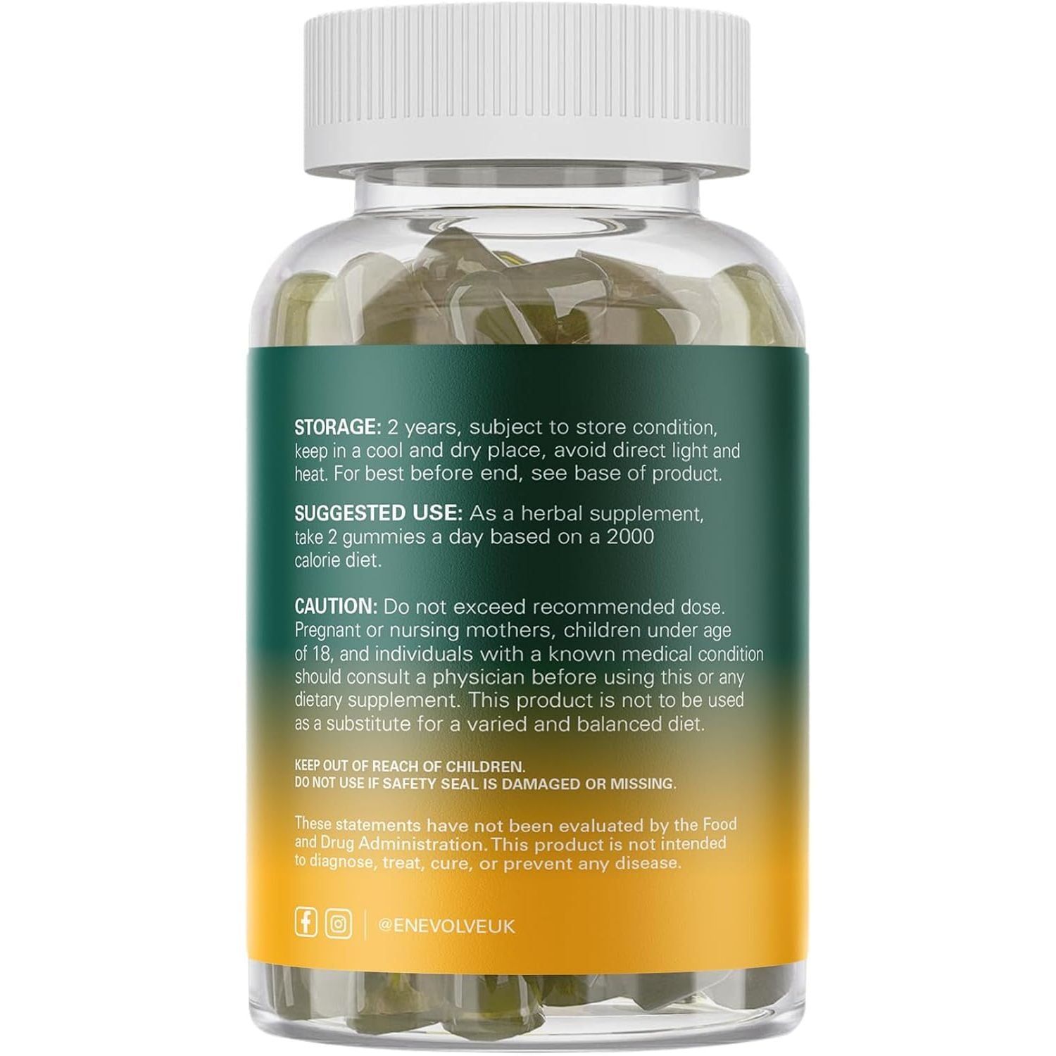 Enevolve Pure Moringa Leaf Gummies Supplement 3000Mg, High Strength, Skin Booster, Mood Stabaliser, Immune Support, Sugar Free, Lemon