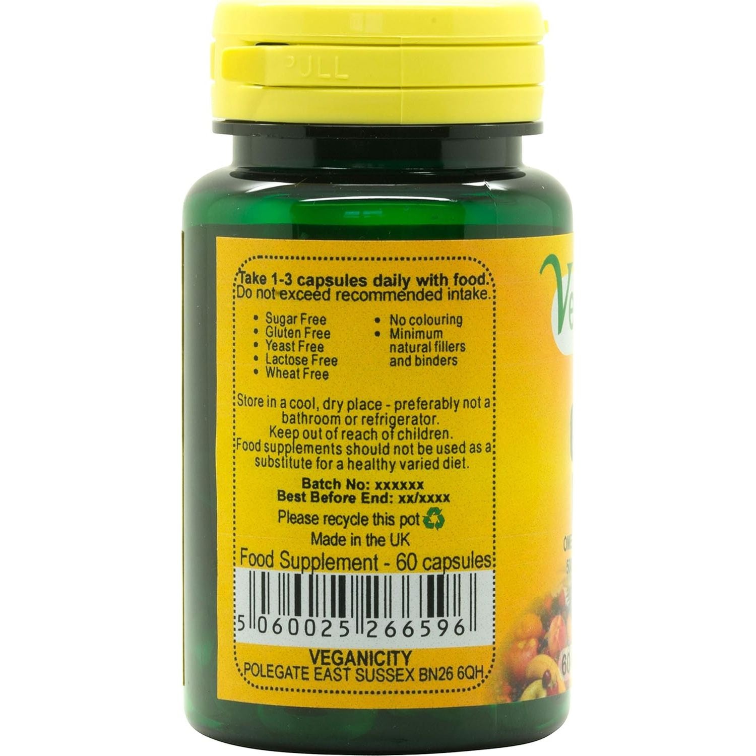 Veganicity Omega-3 DHA:EPA 500Mg : Algal Oil Omega-3 Fatty Acid : 60 Vcaps, in a Planet-Friendly 99% Recycled Pot