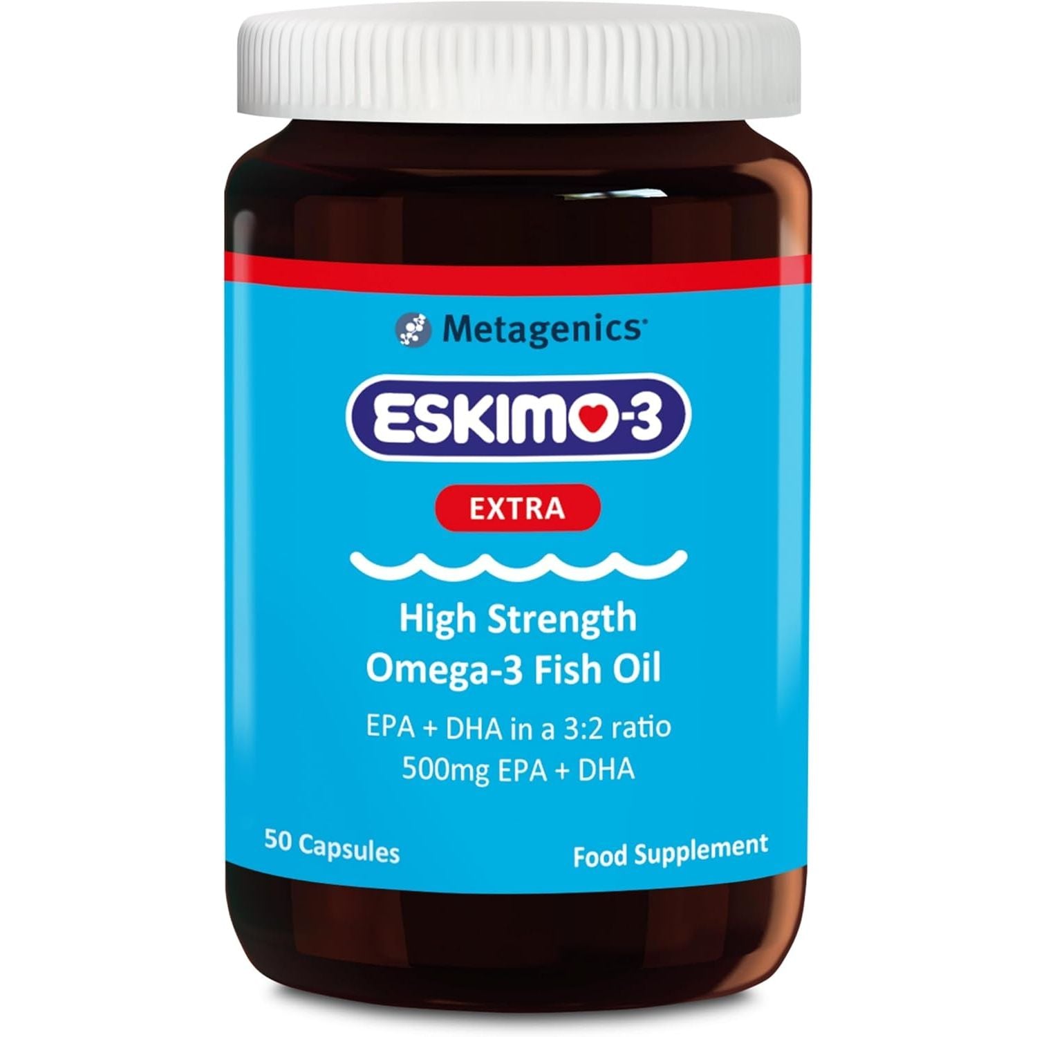 Eskimo-3 Extra High Strength Omega-3 Fish Oil by Metagenics - 500Mg Essential Fatty Acids EPA & DHA - 50 Capsules