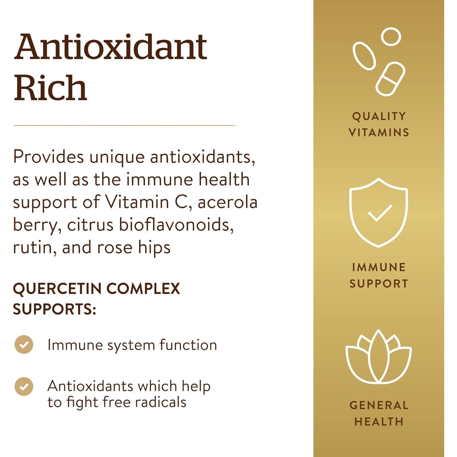 Solgar Quercetin Complex with Ester-C plus Vegetable Capsules - 100 Count (Pack of 1)