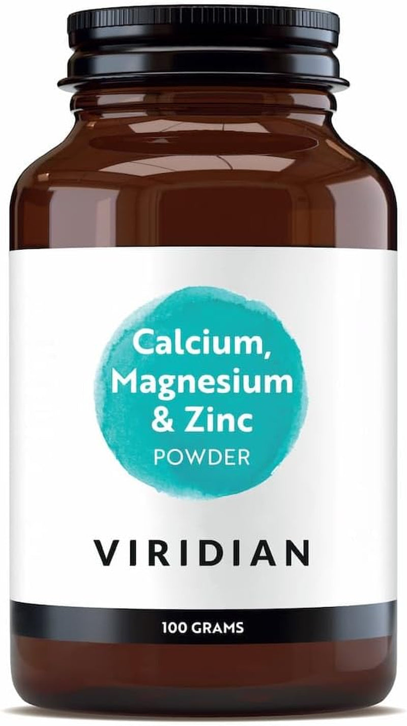 Viridian - Calcium Magnesium & Zinc Powder, 100G | with Vitamin C & Malic Acid | Supports Bone Health, Immunity & Cognitive Function | Skin, Hair, Nails & Eyes | Nutritionist Formulated