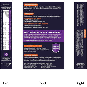 Sambucol Natural Black Elderberry Immuno Forte Capsules | Vitamin C | Zinc | Immune Support Supplement| 30 Capsules